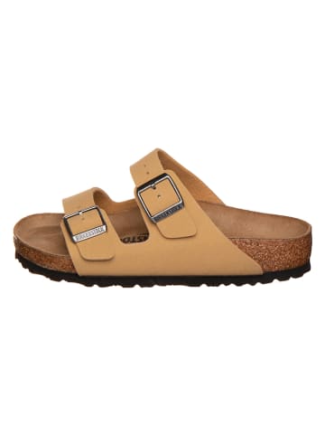 Birkenstock Skórzane klapki "Arizona" w kolorze beżowym