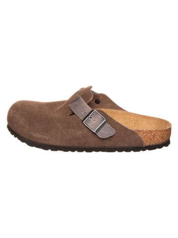 Birkenstock Leder-Clogs "Boston" in Braun