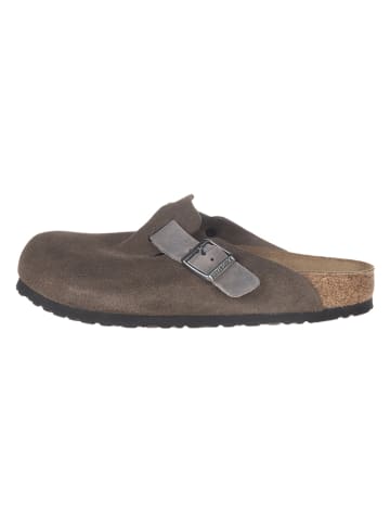 Birkenstock Skórzane chodaki "Boston" w kolorze brązowym