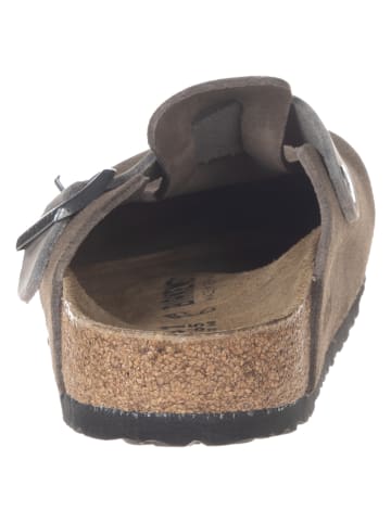 Birkenstock Skórzane chodaki "Boston" w kolorze brązowym