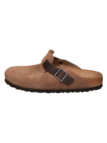 Birkenstock Skórzane chodaki "Boston" w kolorze brązowym