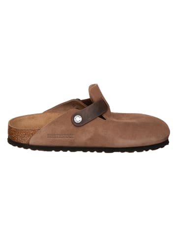 Birkenstock Skórzane chodaki "Boston" w kolorze brązowym