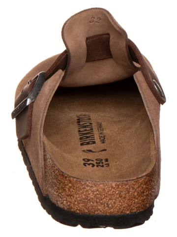 Birkenstock Skórzane chodaki "Boston" w kolorze brązowym
