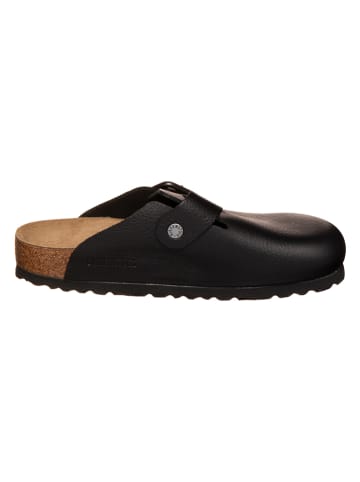 Birkenstock Skórzane chodaki "Boston" w kolorze czarnym