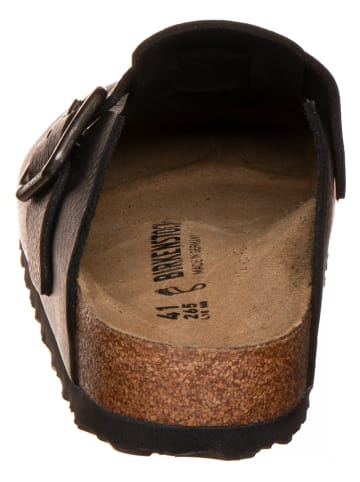 Birkenstock Skórzane chodaki "Boston" w kolorze czarnym