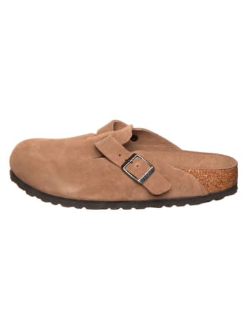 Birkenstock Skórzane chodaki "Boston" w kolorze jasnobrązowym