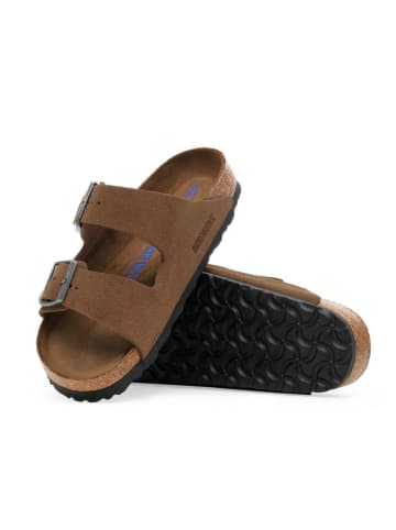 Birkenstock Skórzane klapki "Arizona SFB" w kolorze jasnobrązowym