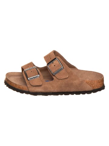 Birkenstock Leder-Pantoletten "Arizona" in Hellbraun