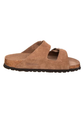 Birkenstock Leder-Pantoletten "Arizona" in Hellbraun