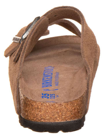 Birkenstock Leder-Pantoletten "Arizona" in Hellbraun