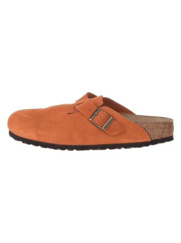 Birkenstock Skórzane chodaki w kolorze pomarańczowym