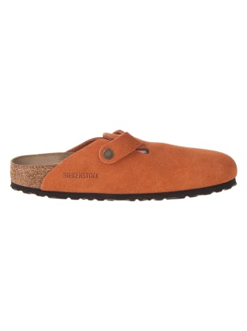 Birkenstock Skórzane chodaki w kolorze pomarańczowym