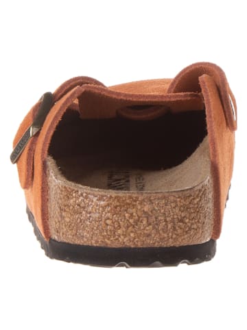 Birkenstock Skórzane chodaki w kolorze pomarańczowym