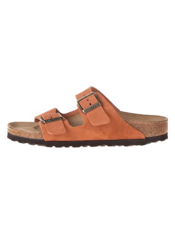 Birkenstock Leren slippers "Arizona" oranje - wijdte S