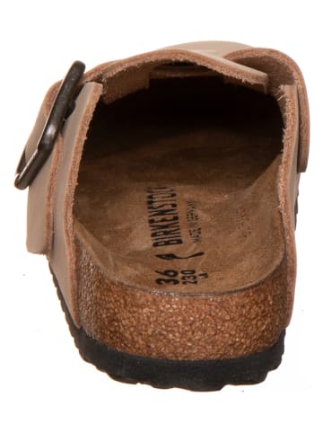Birkenstock Skórzane chodaki "Boston" w kolorze beżowym