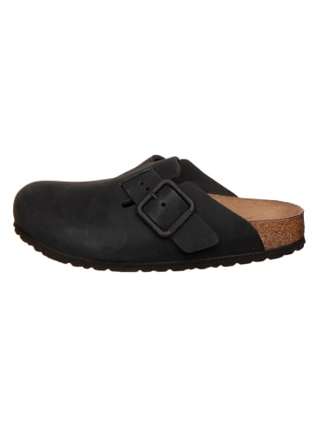 Birkenstock Skórzane chodaki "Boston" w kolorze czarnym