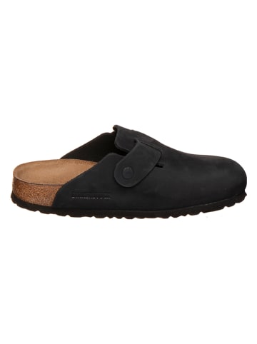 Birkenstock Skórzane chodaki "Boston" w kolorze czarnym