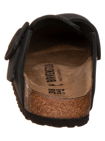 Birkenstock Skórzane chodaki "Boston" w kolorze czarnym