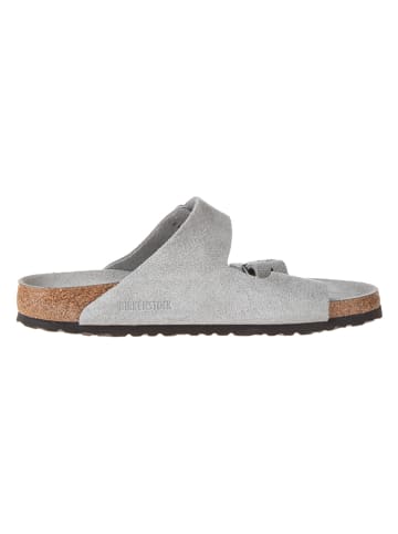 Birkenstock Leder-Pantoletten "Arizona" in Grau - Weite N