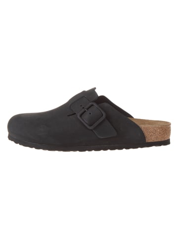 Birkenstock Leder-Clogs in Schwarz