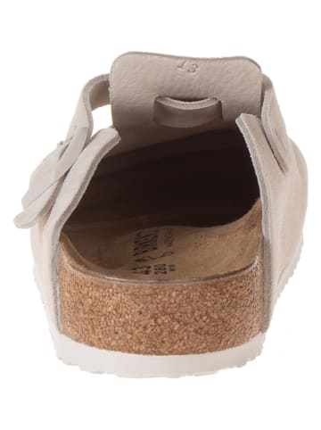 Birkenstock Leder-Clogs in Creme