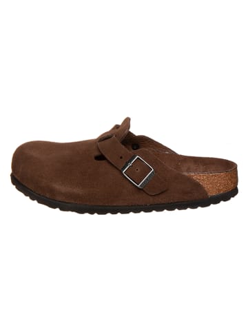 Birkenstock Skórzane chodaki "Boston" w kolorze brązowym