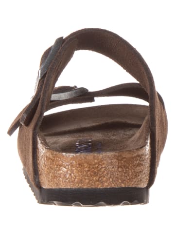 Birkenstock Leren slippers "Arizona" bruin - wijdte S