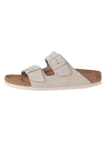 Birkenstock Leren slippers crème