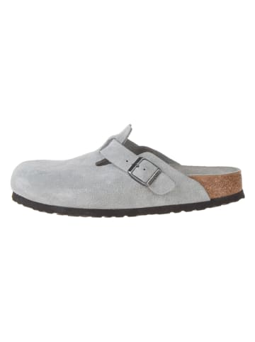 Birkenstock Skórzane chodaki w kolorze szarym