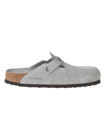 Birkenstock Leder-Clogs in Grau