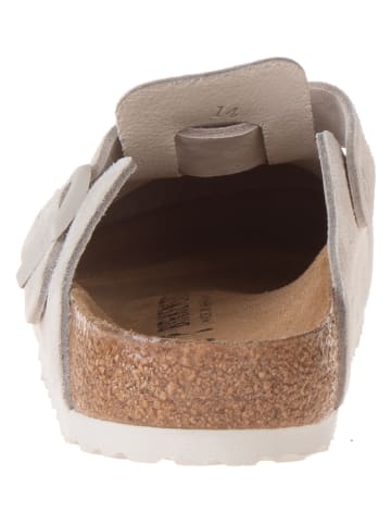 Birkenstock Leder-Clogs in Creme