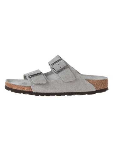 Birkenstock Skórzane klapki w kolorze szarym