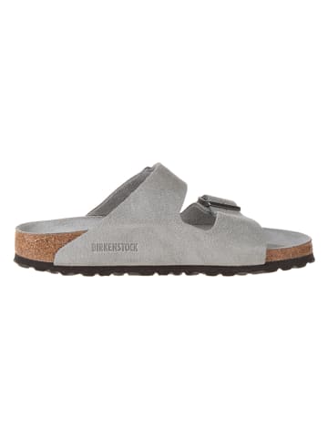 Birkenstock Leren slippers grijs