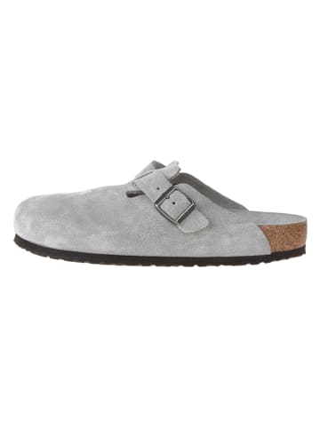 Birkenstock Skórzane chodaki w kolorze szarym