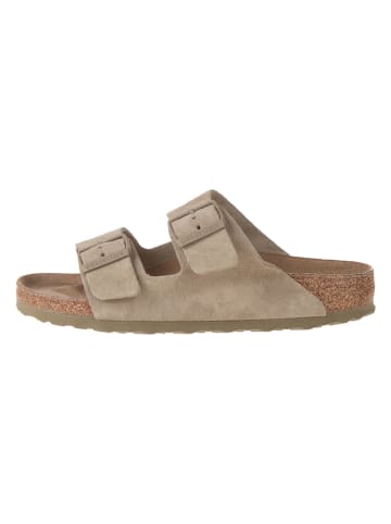 Birkenstock Leren slippers kaki