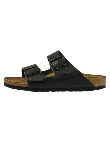 Birkenstock Leder-Pantoletten "Arizona" in Schwarz - Weite S