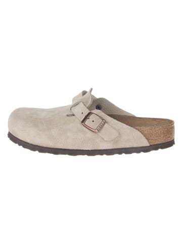 Birkenstock Skórzane chodaki "Boston" w kolorze beżowym