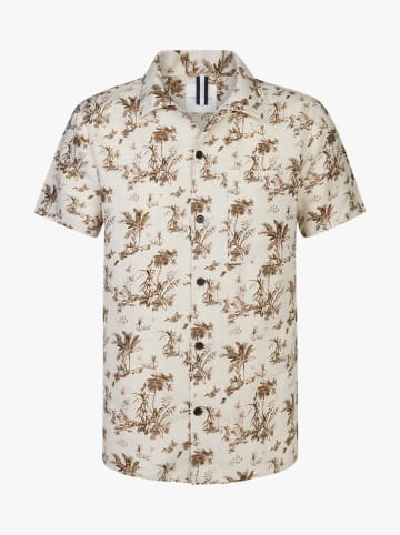 PROFUOMO Blouse lichtbruin/crème