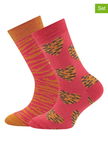 ewers 2er-Set: Socken in Rot/ Orange