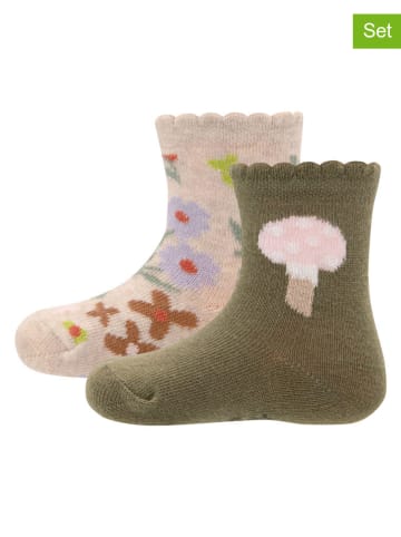 ewers 2er-Set: Socken in Khaki/ Beige
