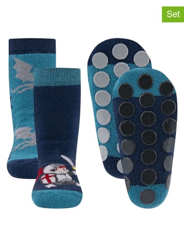 ewers 2er-Set: ABS-Socken in Dunkelblau/ Hellblau