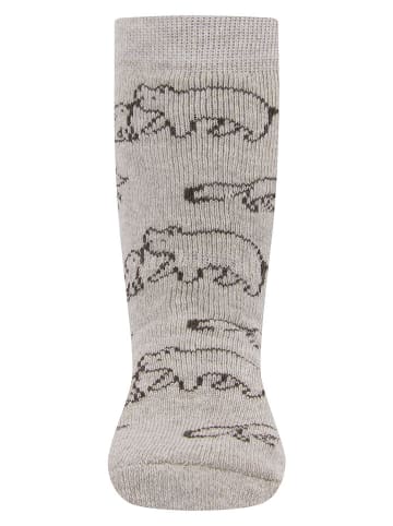 ewers 2er-Set: ABS-Socken "Waldtiere" in Grau/ Hellbraun