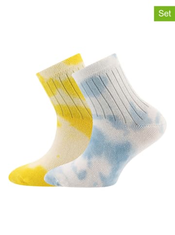 ewers 2er-Set: Socken "Batik" in Blau/Gelb