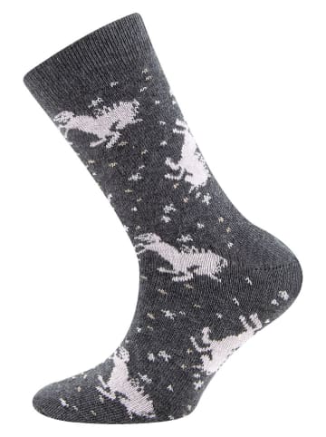 MaxiMo Socken "Dinos" in Grau/ Weiß