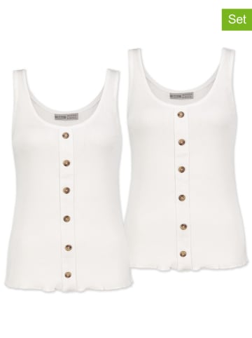 Sky Rebel 2er-Set: Tops in Weiß