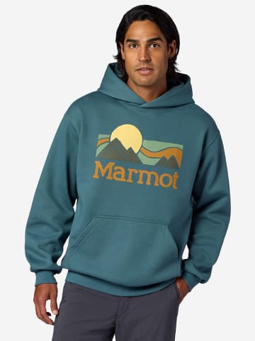 Marmot Hoodie "Coastal" in Blau/ Grün