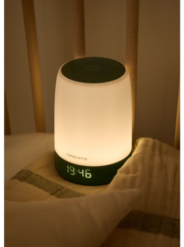CREATE LED-Schlaf- und Weißrauschenleuchte in Grün - (H)15 x Ø 10,5 cm
