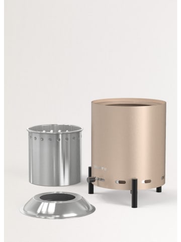 CREATE Kominek stołowy w kolorze beżowym - wys. 24 x Ø 17,5 cm