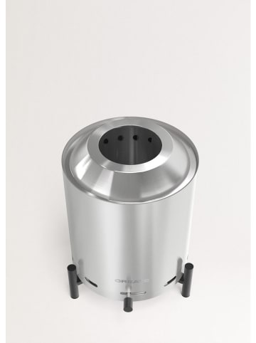 CREATE Kominek stołowy w kolorze srebrnym - wys. 24 x Ø 17,5 cm