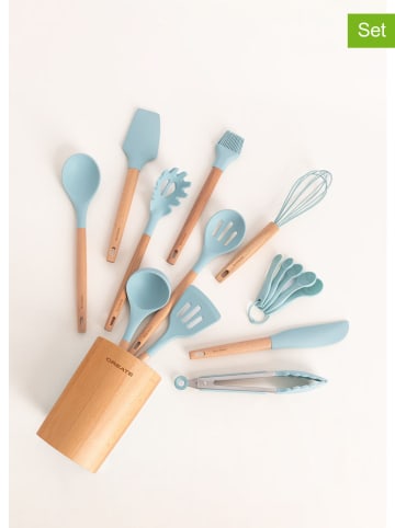 CREATE 11-częściowy zestaw akcesoriów kuchennych w kolorze beżowo-błękitnym